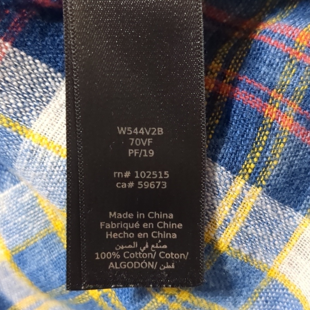 Jhon varvatos marshall plaid slim fit shirt Mens Size Large - Picture 8 of 9